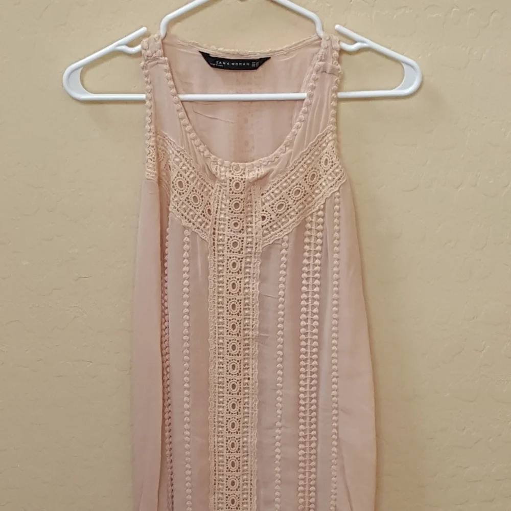 ZARA Woman Peach Tunic Dress Blouse - Picture 6 of 7